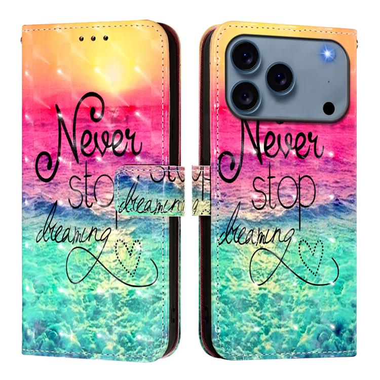 3D Painting Horizontal Flip Leather Phone Case, iPhone 16e, For iPhone 16 Pro Max, For iPhone 16 Pro