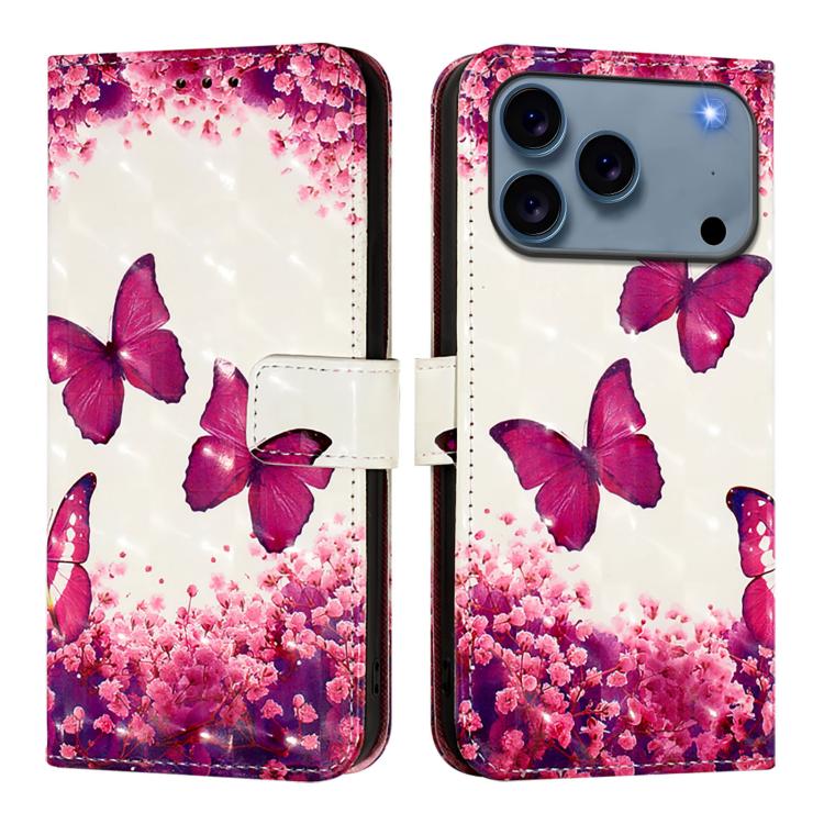 3D Painting Horizontal Flip Leather Phone Case, iPhone 16e, For iPhone 16 Pro Max, For iPhone 16 Pro