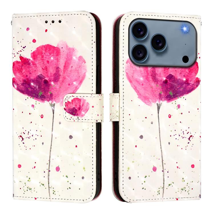 3D Painting Horizontal Flip Leather Phone Case, iPhone 16e, For iPhone 16 Pro Max, For iPhone 16 Pro