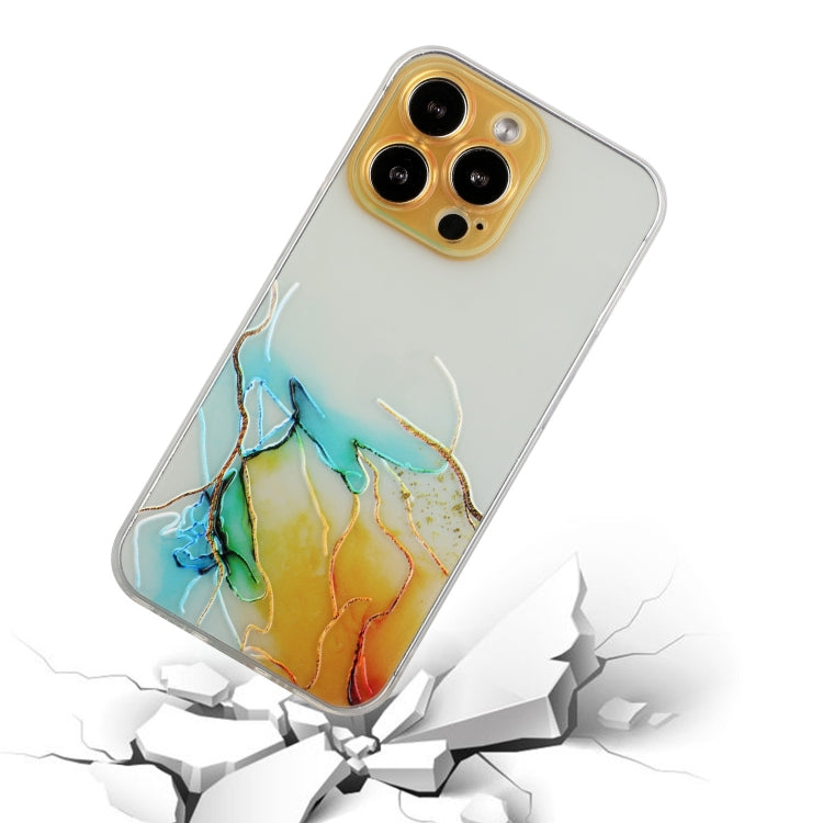 Hollow Marble Pattern TPU Straight Edge Phone Case, For iPhone 15 Pro Max, For iPhone 15 Pro, For iPhone 15 Plus, For iPhone 15