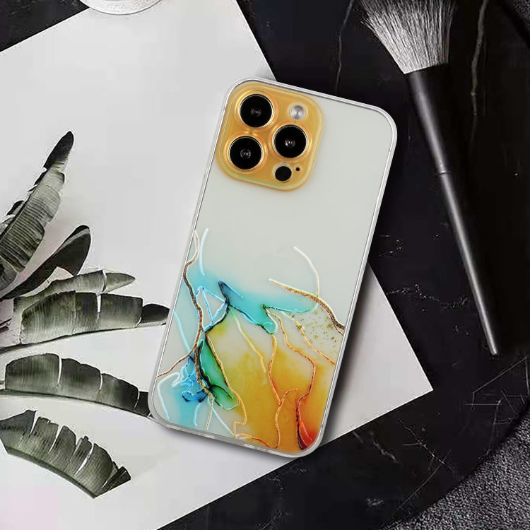 Hollow Marble Pattern TPU Straight Edge Phone Case, For iPhone 15 Pro Max, For iPhone 15 Pro, For iPhone 15 Plus, For iPhone 15