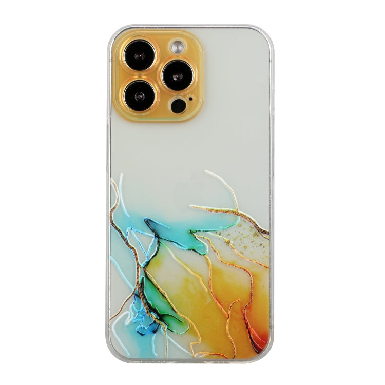 Hollow Marble Pattern TPU Straight Edge Phone Case, For iPhone 15 Pro Max, For iPhone 15 Pro, For iPhone 15 Plus, For iPhone 15