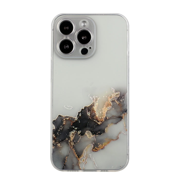 Hollow Marble Pattern TPU Straight Edge Phone Case, For iPhone 15 Pro Max, For iPhone 15 Pro, For iPhone 15 Plus, For iPhone 15