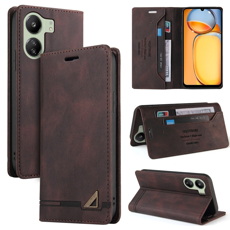 Skin Feel Anti-theft Brush Horizontal Flip Leather Case with Holder, For Xiaomi Redmi Note 13 5G, For Xiaomi Redmi 13C, For Xiaomi Redmi Note 13 Pro+, For Xiaomi Redmi Note 13 Pro 5G, For Xiaomi 13T, For Xiaomi Redmi 12
