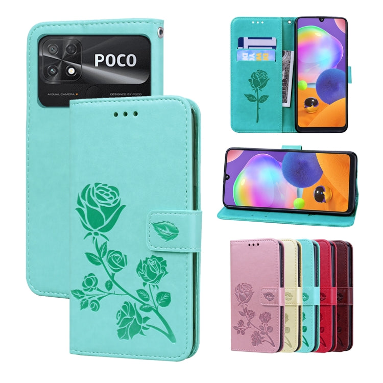 Rose Embossed Flip PU Leather Phone Case