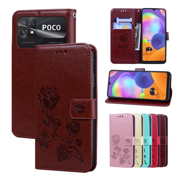 Rose Embossed Flip PU Leather Phone Case