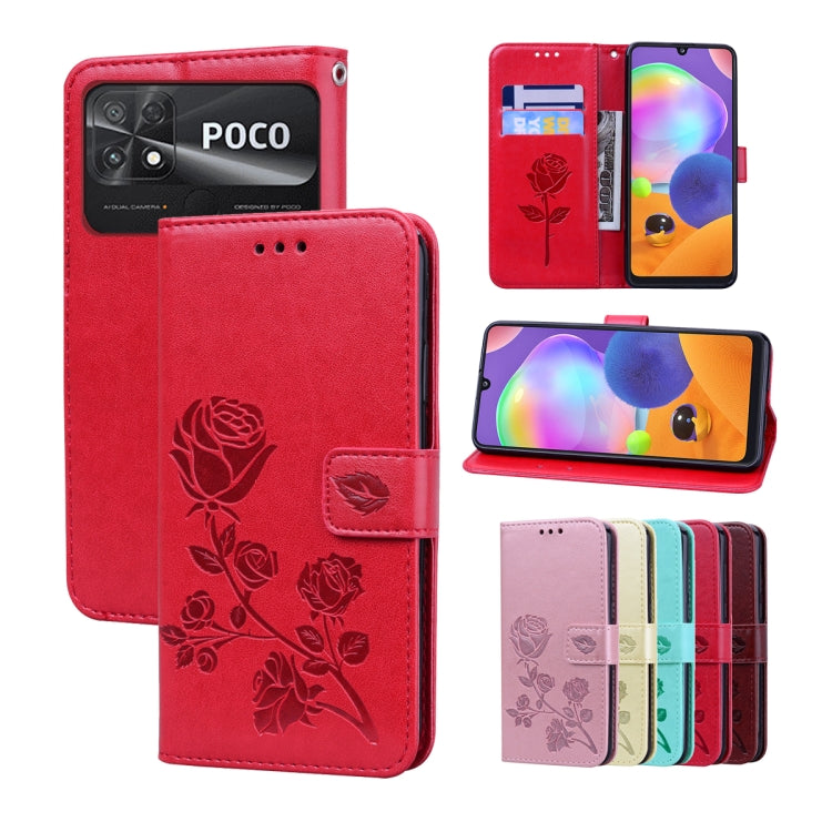 Rose Embossed Flip PU Leather Phone Case