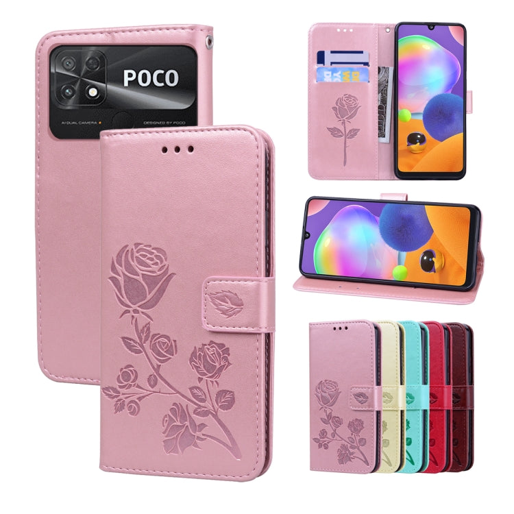 Rose Embossed Flip PU Leather Phone Case