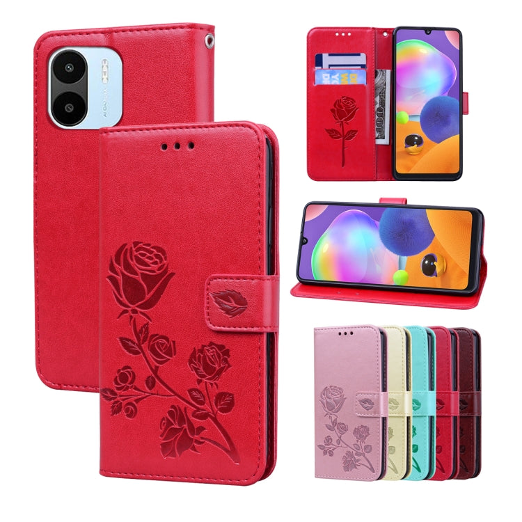 Rose Embossed Flip PU Leather Phone Case