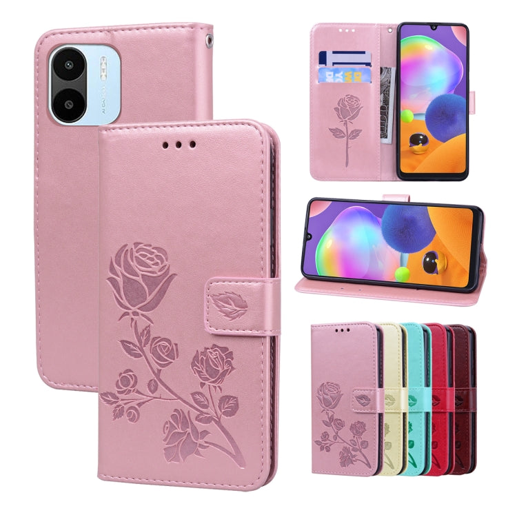 Rose Embossed Flip PU Leather Phone Case