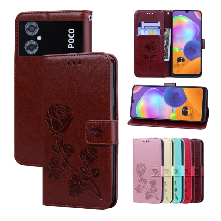 Rose Embossed Flip PU Leather Phone Case