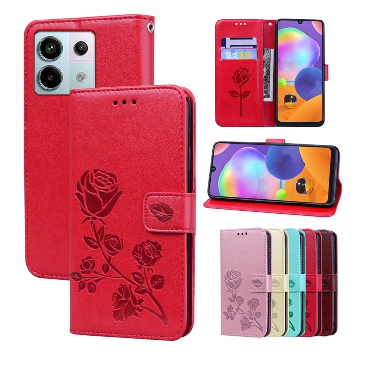 Rose Embossed Flip PU Leather Phone Case