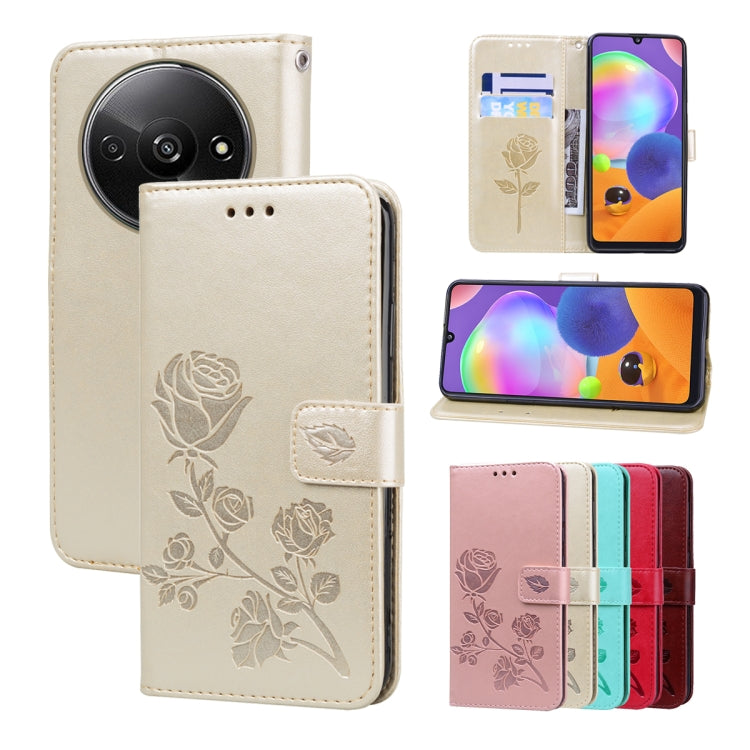 Rose Embossed Flip PU Leather Phone Case