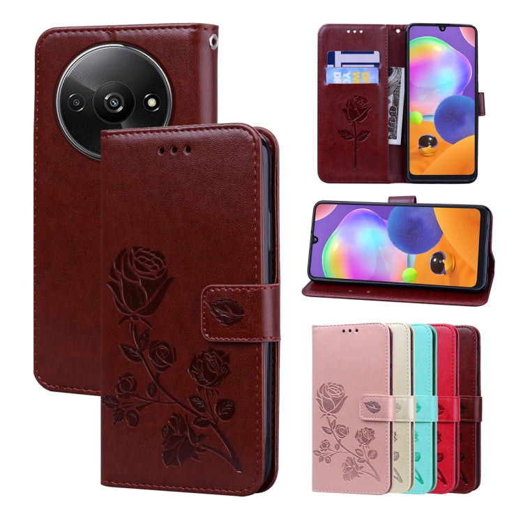 Rose Embossed Flip PU Leather Phone Case