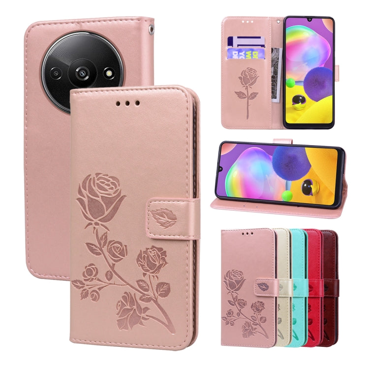 Rose Embossed Flip PU Leather Phone Case