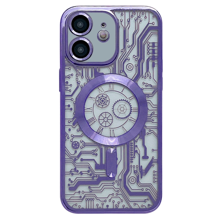 Electroplated Circuit Board Pattern MagSafe Phone Case, For iPhone 12 Pro, For iPhone 11 Pro Max, For iPhone 11
