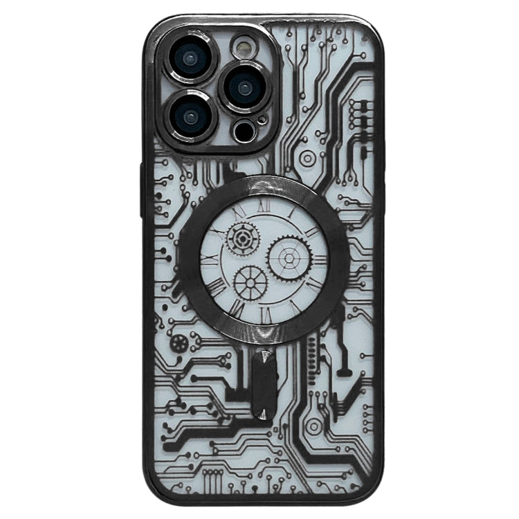 Electroplated Circuit Board Pattern MagSafe Phone Case, For iPhone 14 Pro Max, For iPhone 13 Pro Max, For iPhone 13 Pro