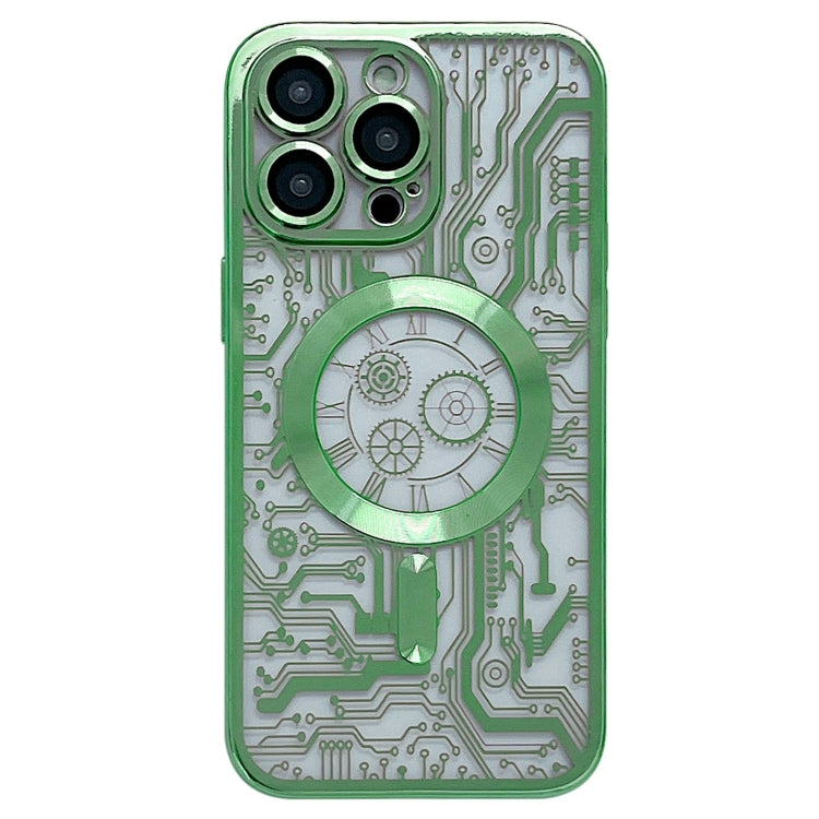 Electroplated Circuit Board Pattern MagSafe Phone Case, For iPhone 14 Pro Max, For iPhone 13 Pro Max, For iPhone 13 Pro