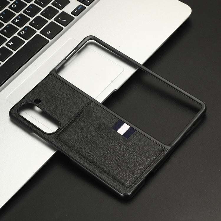 Litchi Texture Card Slots Back Cover Phone Case, For Samsung Galaxy Z Fold5, For Samsung Galaxy Z Flip5
