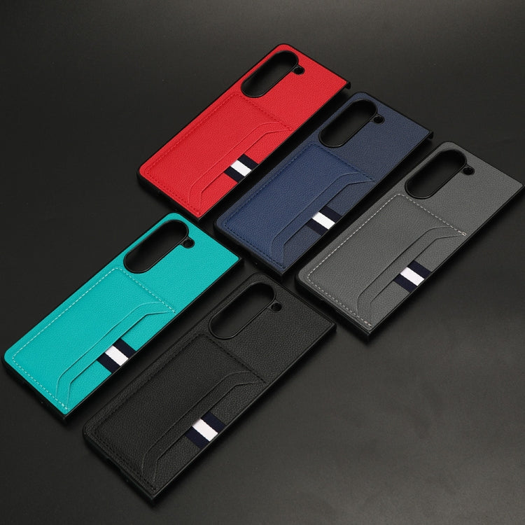 Litchi Texture Card Slots Back Cover Phone Case, For Samsung Galaxy Z Fold5, For Samsung Galaxy Z Flip5