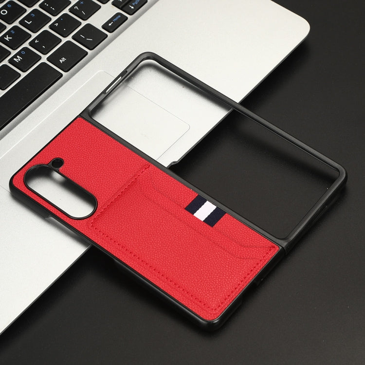Litchi Texture Card Slots Back Cover Phone Case, For Samsung Galaxy Z Fold5, For Samsung Galaxy Z Flip5