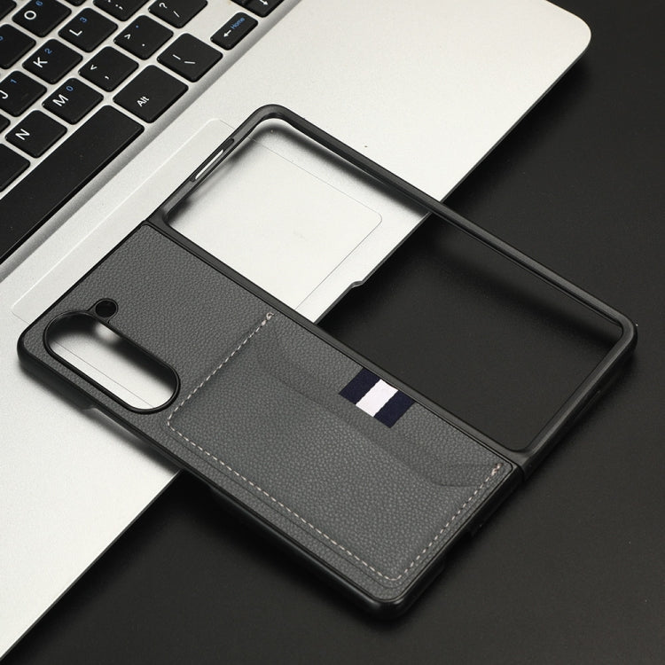 Litchi Texture Card Slots Back Cover Phone Case, For Samsung Galaxy Z Fold5, For Samsung Galaxy Z Flip5