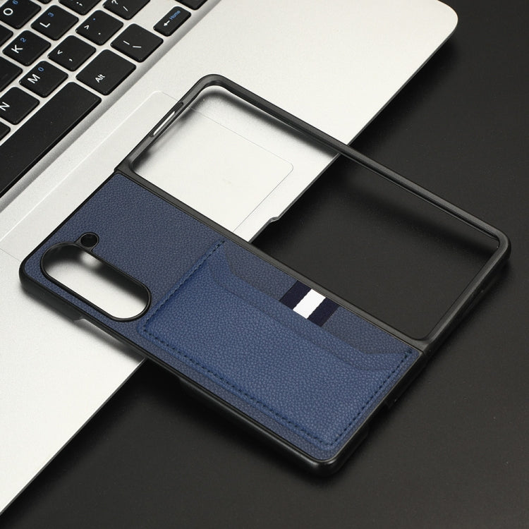 Litchi Texture Card Slots Back Cover Phone Case, For Samsung Galaxy Z Fold5, For Samsung Galaxy Z Flip5