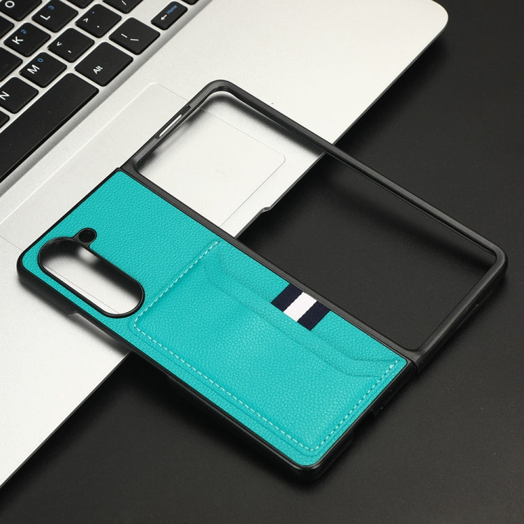 Litchi Texture Card Slots Back Cover Phone Case, For Samsung Galaxy Z Fold5, For Samsung Galaxy Z Flip5