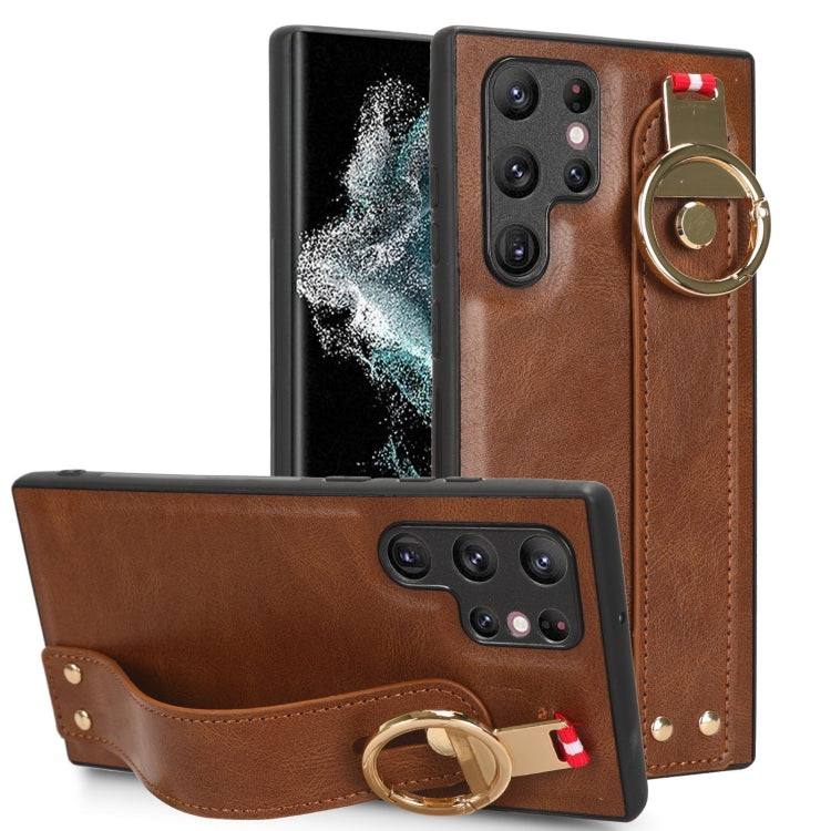 Wristband Leather Back Phone Case, For Samsung Galaxy Z Flip5, For Samsung Galaxy S22 Ultra 5G, For Samsung Galaxy Z Flip3 5G, For Samsung Galaxy Z Fold3 5G