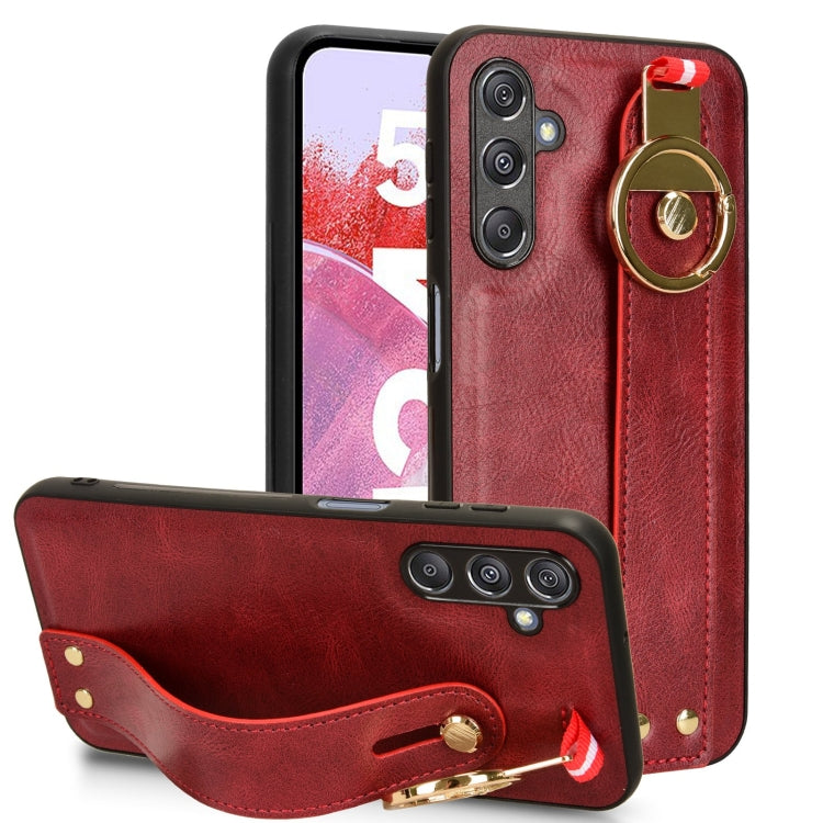 Wristband Leather Back Phone Case, For Samsung Galaxy M34 5G, For Samsung Galaxy Z Fold4, For Samsung Galaxy A05s 4G, For Samsung Galaxy S24 Ultra 5G