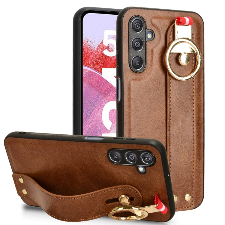 Wristband Leather Back Phone Case, For Samsung Galaxy M34 5G, For Samsung Galaxy Z Fold4, For Samsung Galaxy A05s 4G, For Samsung Galaxy S24 Ultra 5G