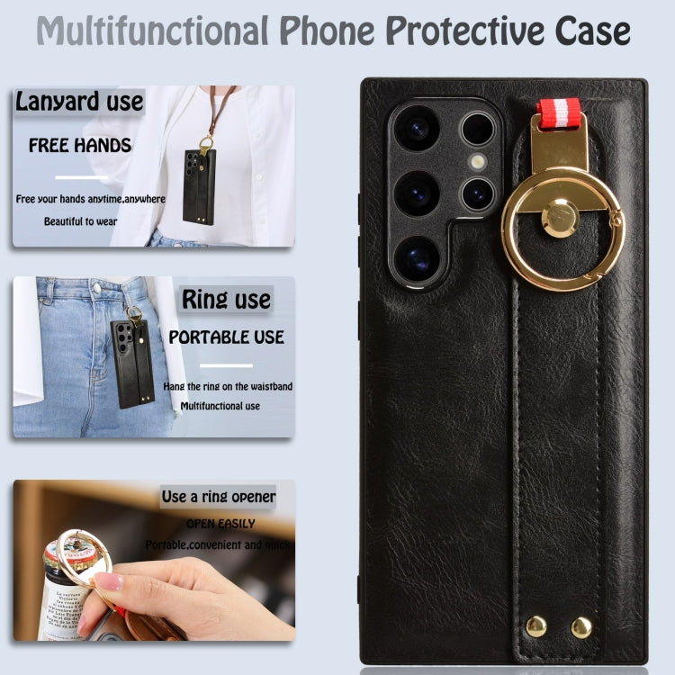 Wristband Leather Back Phone Case, For Samsung Galaxy S24 Ultra 5G, For Samsung Galaxy M34 5G, For Samsung Galaxy Z Fold4, For Samsung Galaxy A05s 4G