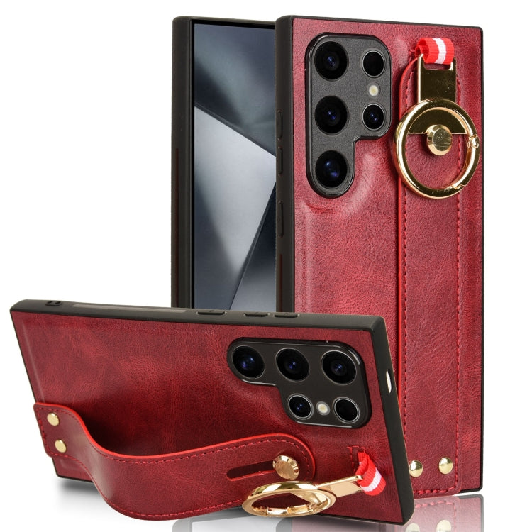 Wristband Leather Back Phone Case, For Samsung Galaxy M34 5G, For Samsung Galaxy Z Fold4, For Samsung Galaxy A05s 4G, For Samsung Galaxy S24 Ultra 5G
