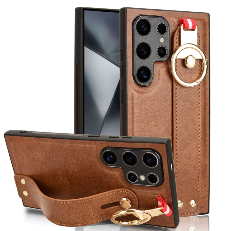 Wristband Leather Back Phone Case, For Samsung Galaxy A05s 4G, For Samsung Galaxy S24 Ultra 5G, For Samsung Galaxy M34 5G, For Samsung Galaxy Z Fold4