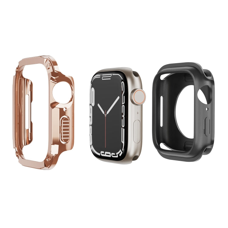 2-in-1 PC Hybrid TPU Armor Watch Case, For Apple Watch Ultra 49mm, For Apple Watch Series 8 / 7 41mm, For Apple Watch Series 8 / 7 45mm