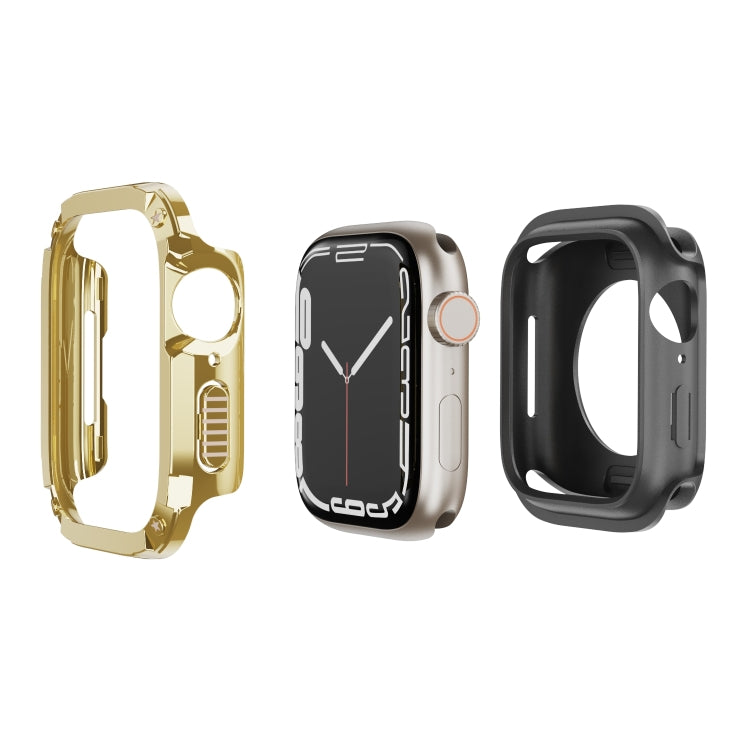 2-in-1 PC Hybrid TPU Armor Watch Case, For Apple Watch Ultra 49mm, For Apple Watch Series 8 / 7 41mm, For Apple Watch Series 8 / 7 45mm