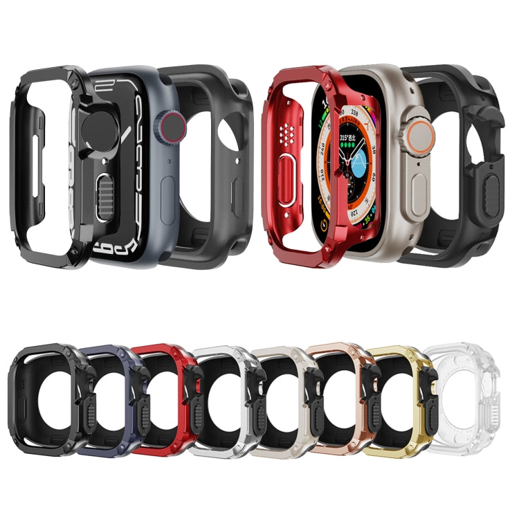 2-in-1 PC Hybrid TPU Armor Watch Case, For Apple Watch Series 9 / 8 / 7 45mm, For Apple Watch Series 9 / 8 / 7 41mm