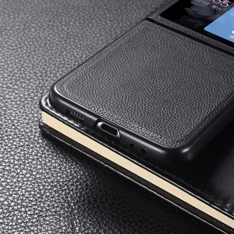 Genuine Leather Shockproof Protective Phone Case, For Samsung Galaxy Z Flip6 / Flip7 FE, For Samsung Galaxy Z Flip5