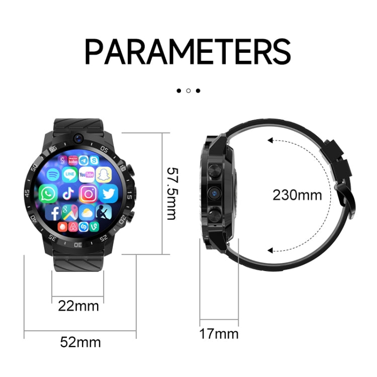 MT27 4G+64G 1.6 inch IP67 Waterproof 4G Android 8.1 Smart Watch Support Heart Rate / GPS, Leather Band