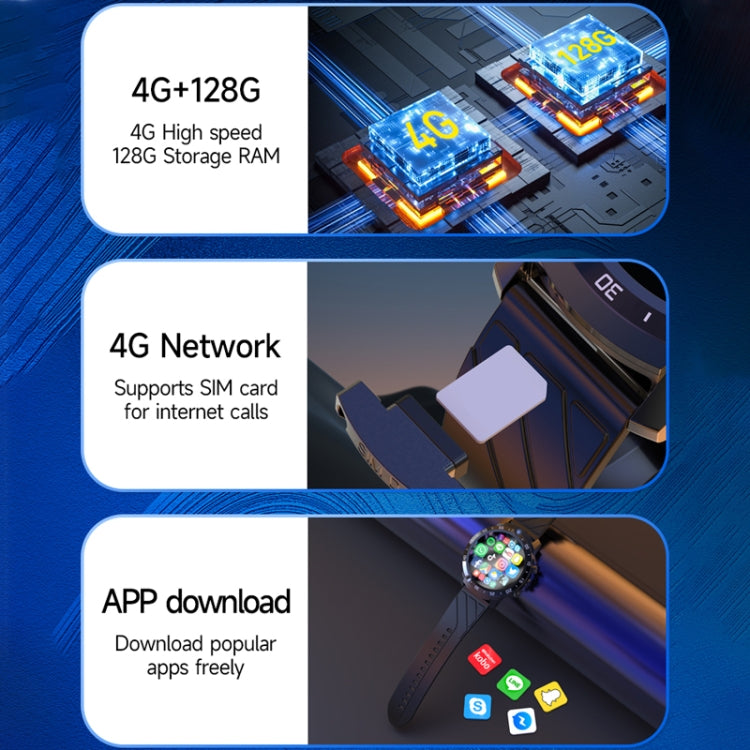 MT27 4G+64G 1.6 inch IP67 Waterproof 4G Android 8.1 Smart Watch Support Heart Rate / GPS, Leather Band