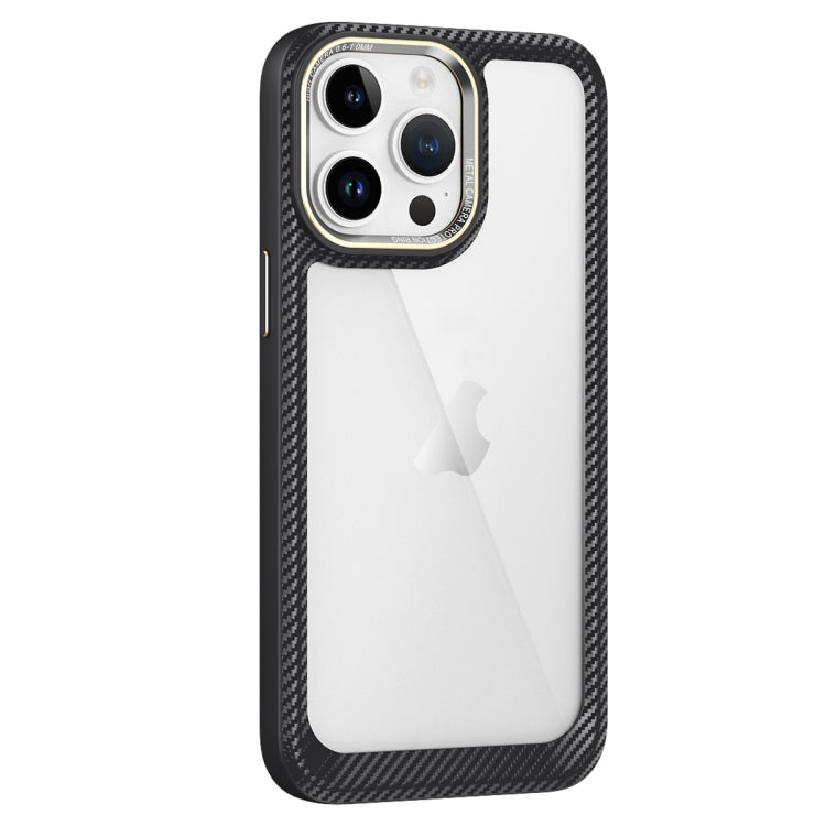 Carbon Fiber Transparent Back Panel Phone Case, For iPhone 14, For iPhone 14 Pro, For iPhone 14 Pro Max, For iPhone 13 Pro Max, For iPhone 13 Pro