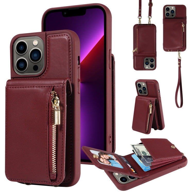Crossbody Lanyard Zipper Wallet Leather Phone Case, For iPhone 12 / 12 Pro, For iPhone 12 Pro Max, For iPhone 11 Pro Max, For iPhone 11