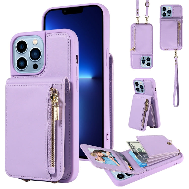 Crossbody Lanyard Zipper Wallet Leather Phone Case, For iPhone 12 / 12 Pro, For iPhone 12 Pro Max, For iPhone 11 Pro Max, For iPhone 11