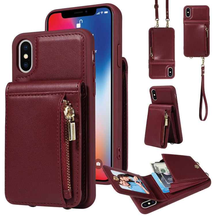 Crossbody Lanyard Zipper Wallet Leather Phone Case, For iPhone 7 Plus / 8 Plus