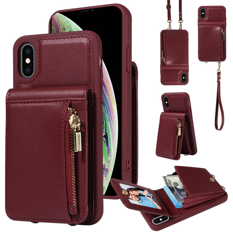 Crossbody Lanyard Zipper Wallet Leather Phone Case, For iPhone 7 Plus / 8 Plus