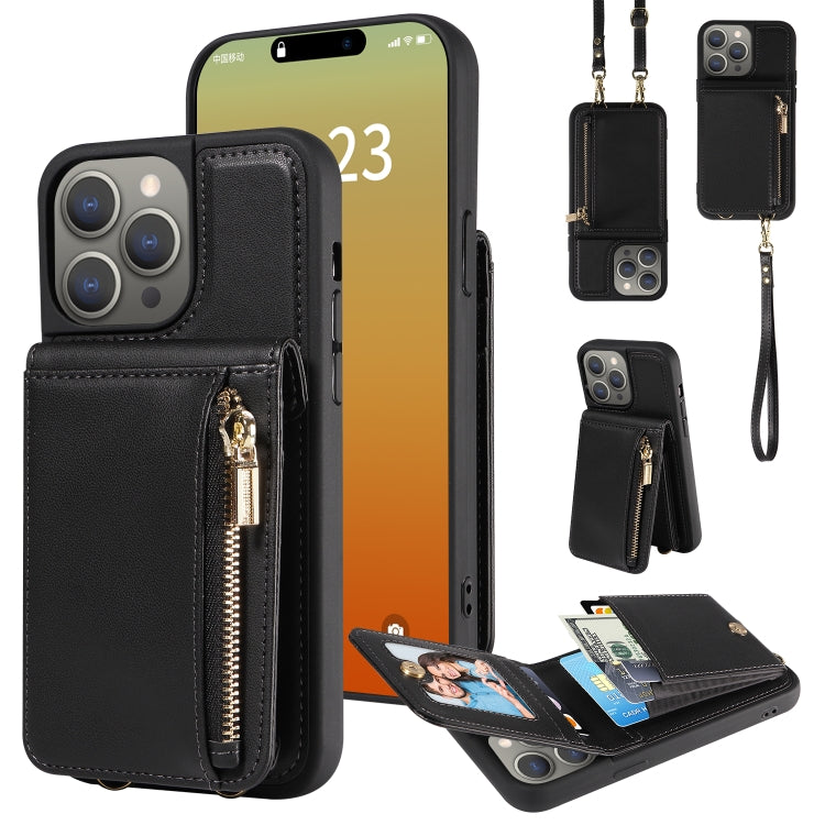 Crossbody Lanyard Zipper Wallet Leather Phone Case, For iPhone 14 Plus, For iPhone 14, For iPhone 14 Pro, For iPhone 14 Pro Max