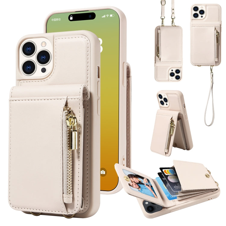 Crossbody Lanyard Zipper Wallet Leather Phone Case, For iPhone 14 Plus, For iPhone 14, For iPhone 14 Pro, For iPhone 14 Pro Max
