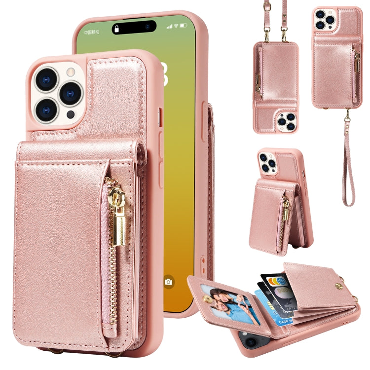 Crossbody Lanyard Zipper Wallet Leather Phone Case, For iPhone 14 Plus, For iPhone 14, For iPhone 14 Pro, For iPhone 14 Pro Max