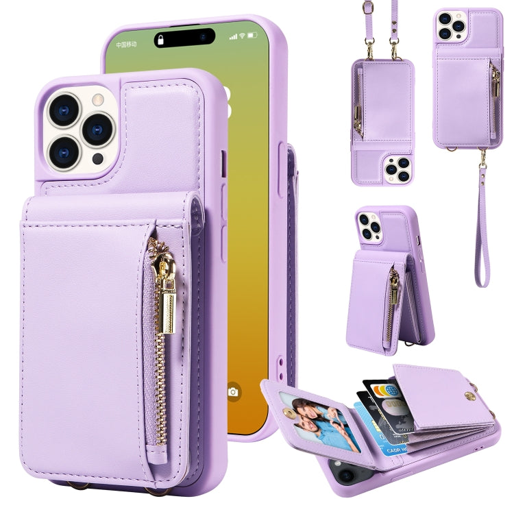 Crossbody Lanyard Zipper Wallet Leather Phone Case, For iPhone 14 Plus, For iPhone 14, For iPhone 14 Pro, For iPhone 14 Pro Max
