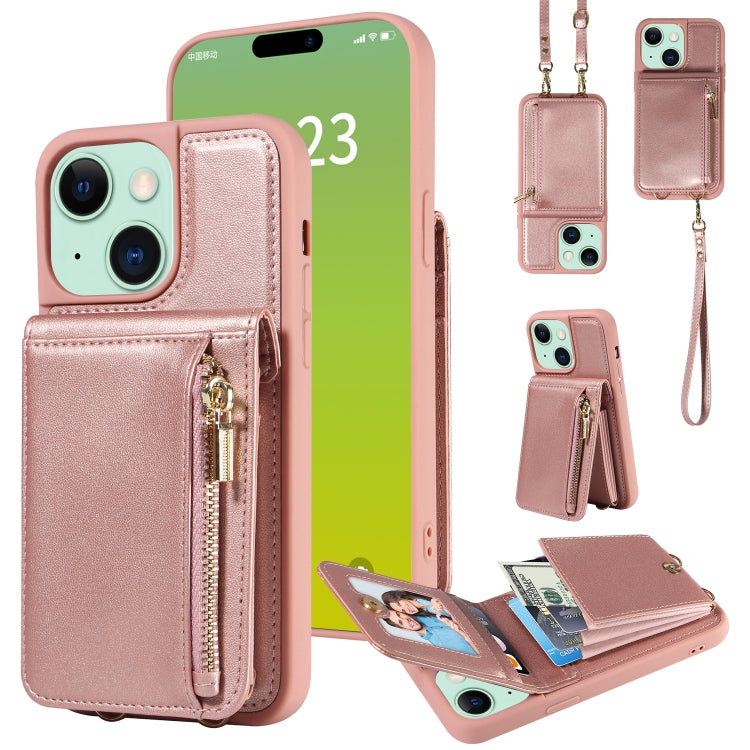 Crossbody Lanyard Zipper Wallet Leather Phone Case, For iPhone 14 Plus, For iPhone 14, For iPhone 14 Pro, For iPhone 14 Pro Max